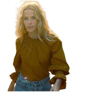 Doen Harper Top in Golden Hour Mustard Yellow sz XS